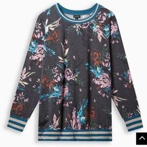 Torrid Classic Fit Cozy Fleece Raglan Rib Trim Crew Neck Sweatshirt Plus Size 2